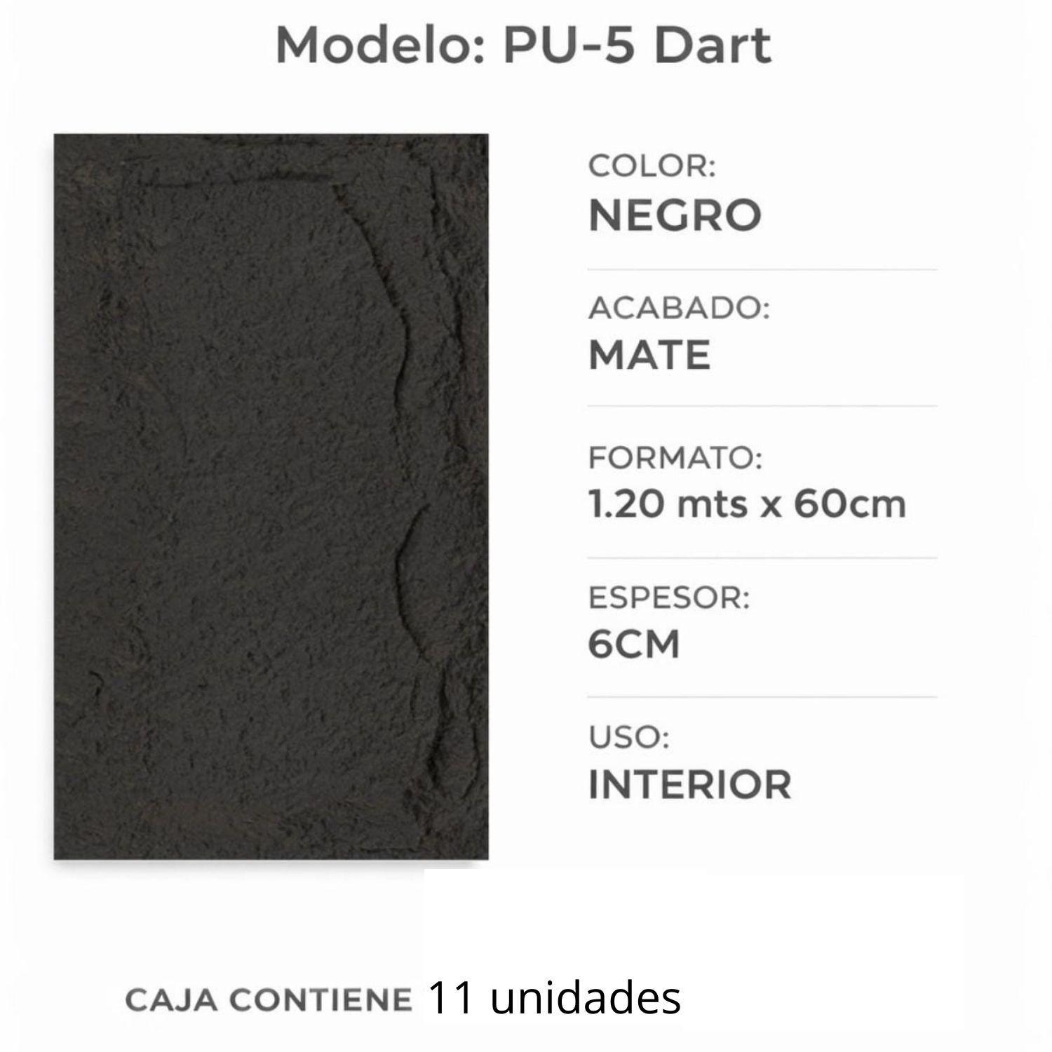 PANEL PU 120 X 60 CM LIGHT BLACK PU 05-2