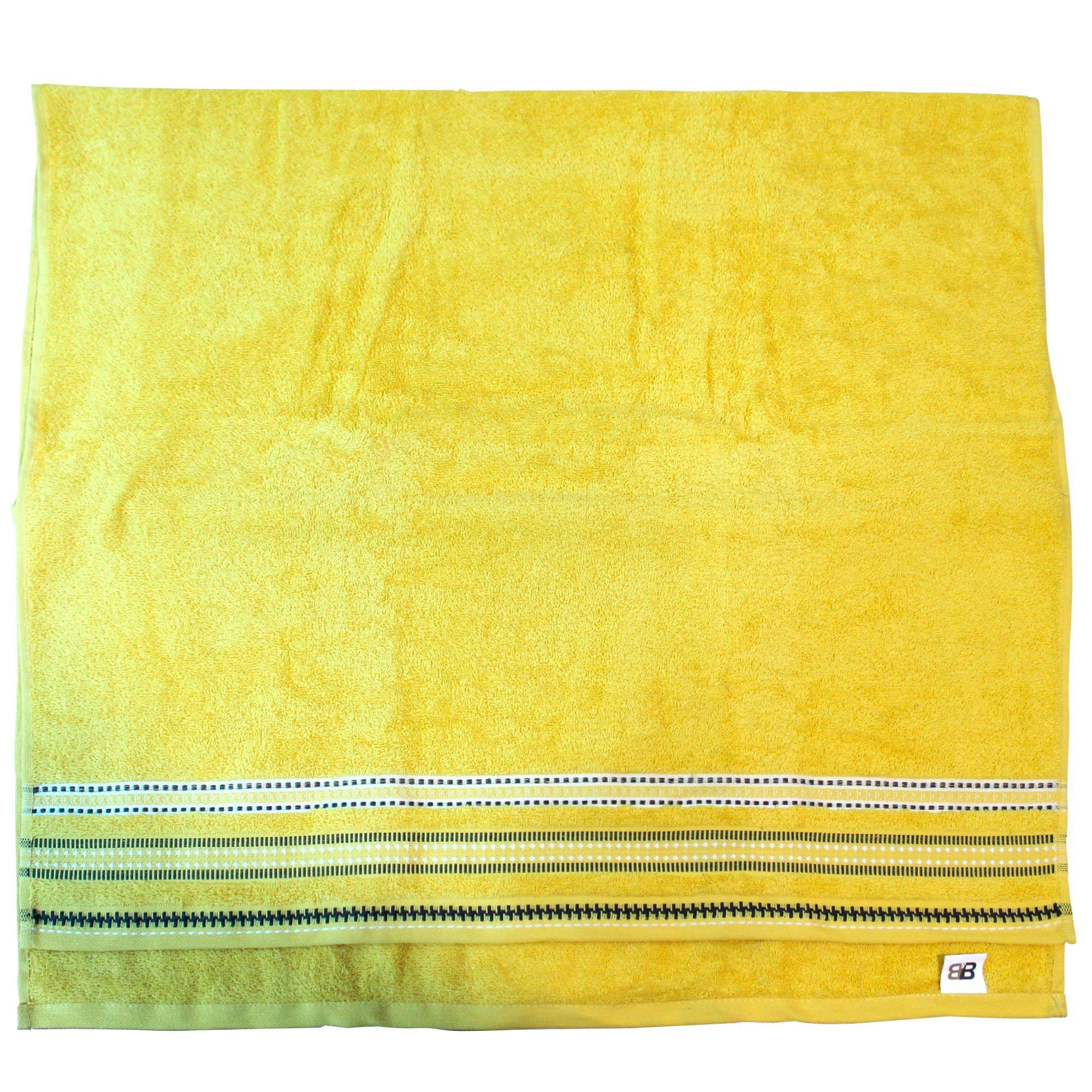 SET DE TOALLAS DE BAÑO 2 UNIDADES AMARILLO/ PRINTS 100% ALGODON-1