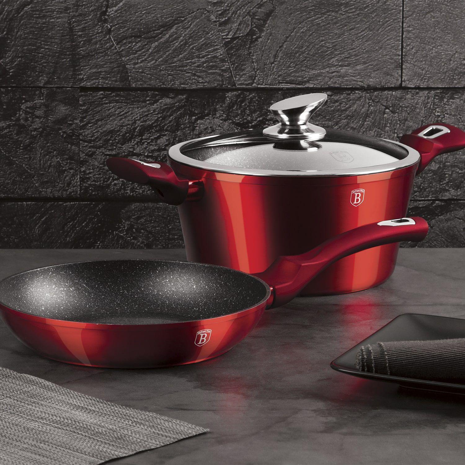 SET DE SARTEN + OLLA 3 PZS METALLIC LINE BURGUBDY EDITION ANTIADHERENTE-4