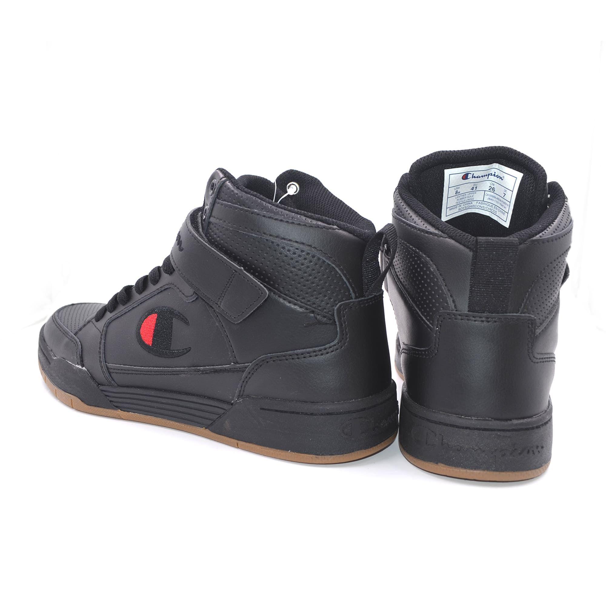 zapatilla champion Negra hombre con caña  -2