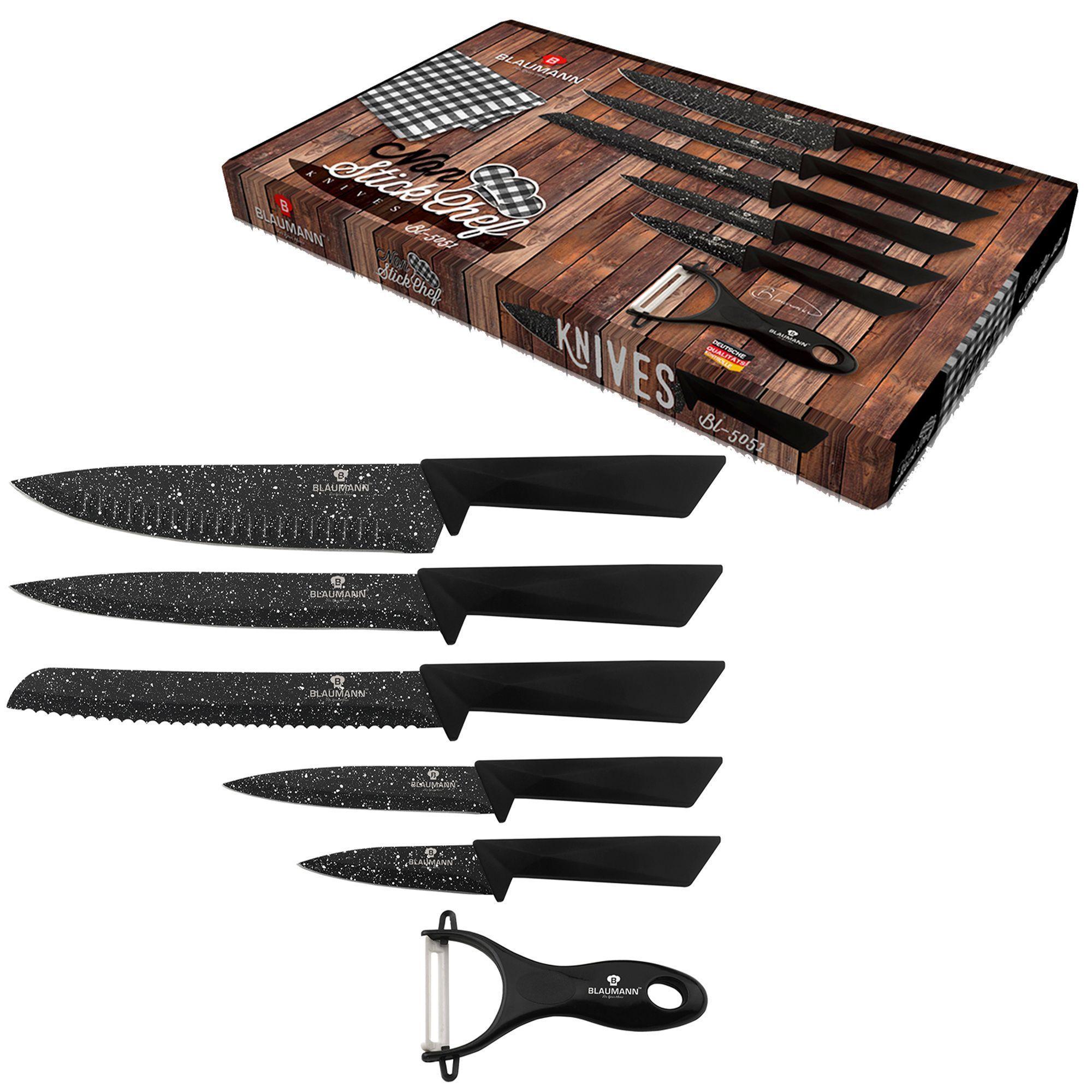 SET DE 6 PCS CUCHILOS CON REVESTIMIENTO DE MARMOL-1