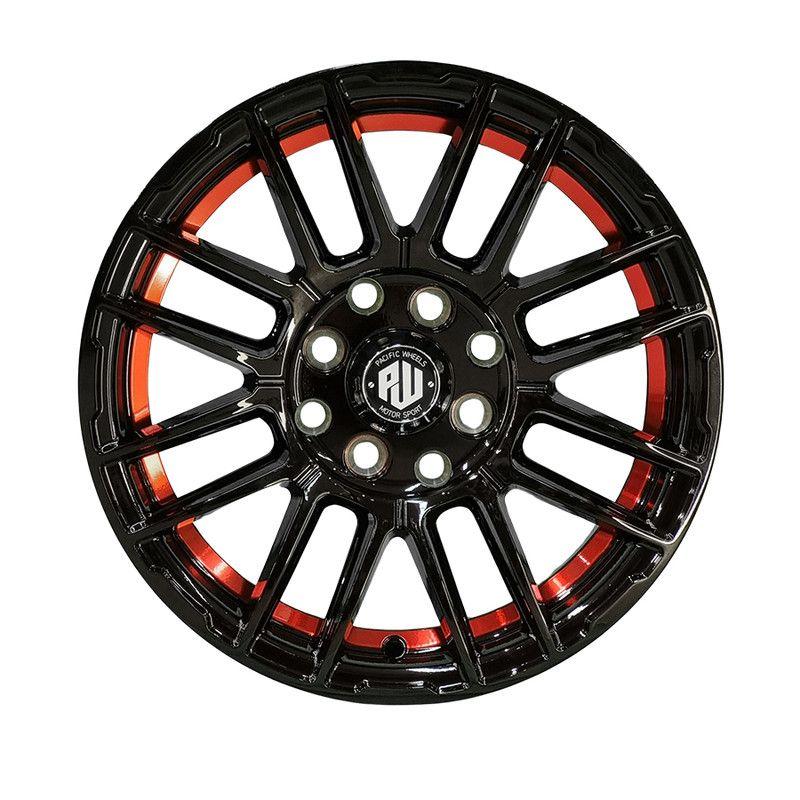 SET 4 LLANTA  14x6 4X100/4X114 Et25 NITROPLUS B-UC-RED Pacific Wheels-1