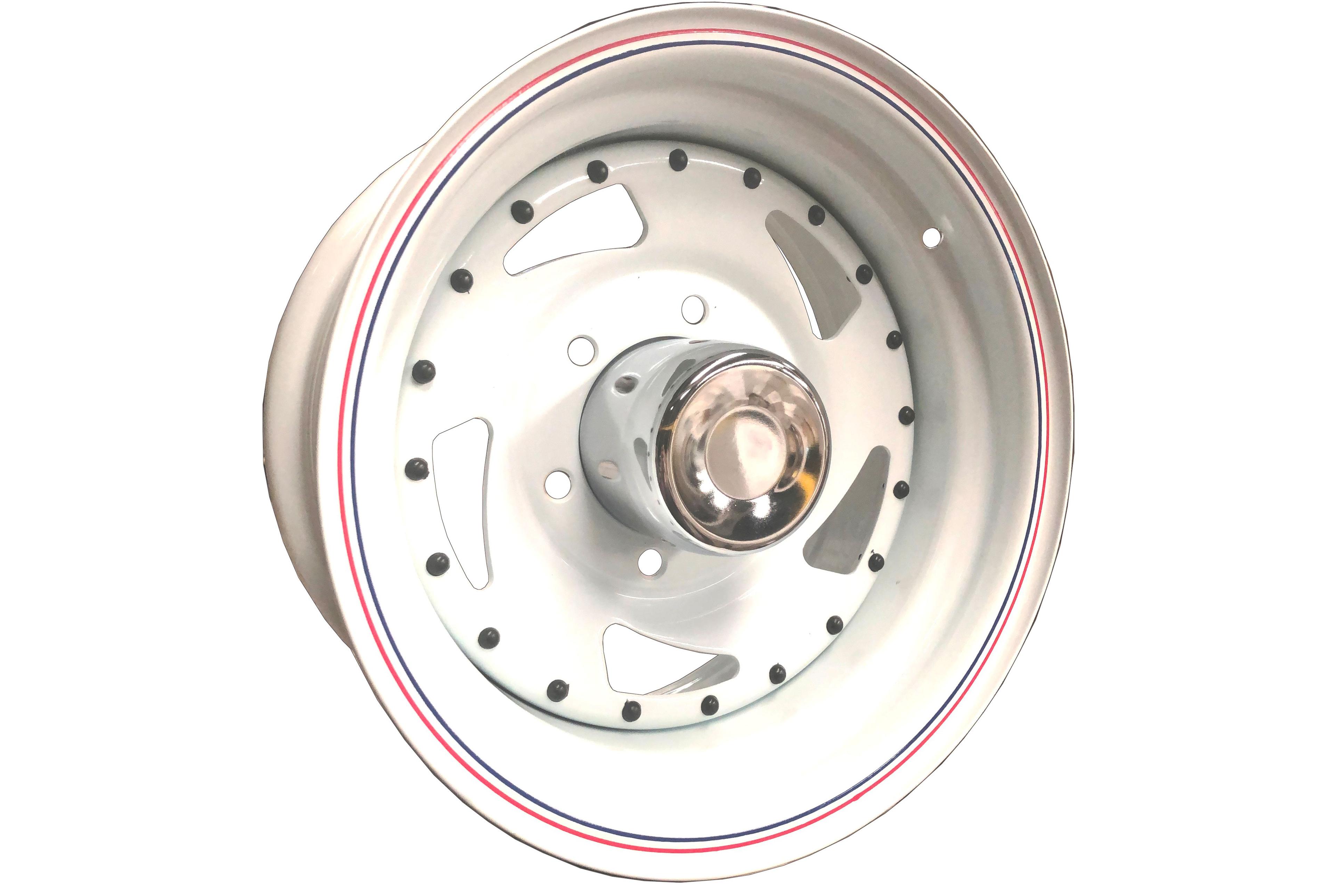 SET 4 LLANTA 14X6 5X114 8-SPOKE W-W/LINE-RED-AND-BLUE ET0-0