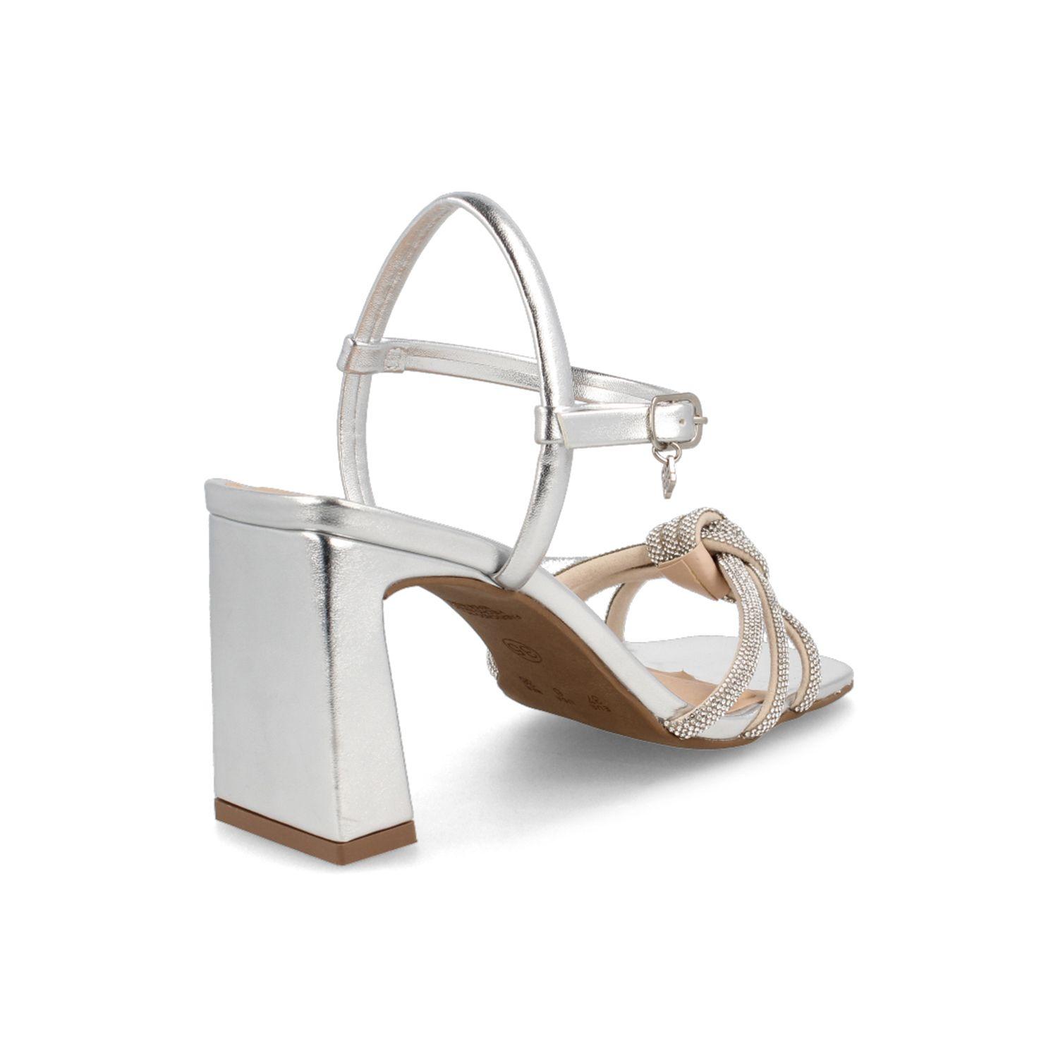 Sandalia Mujer Bata Neon Plateado-2