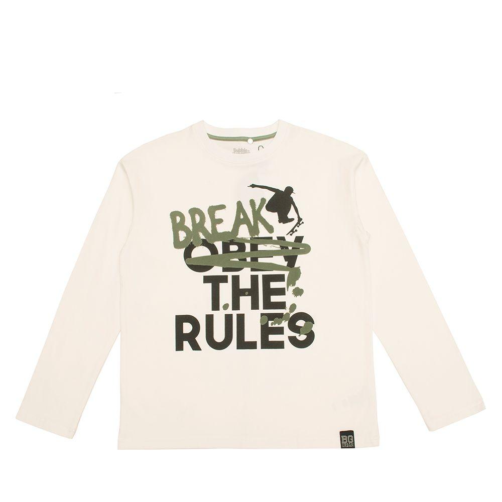 Polera Manga Larga Niño Bubblegummers Gaspar Crema-0