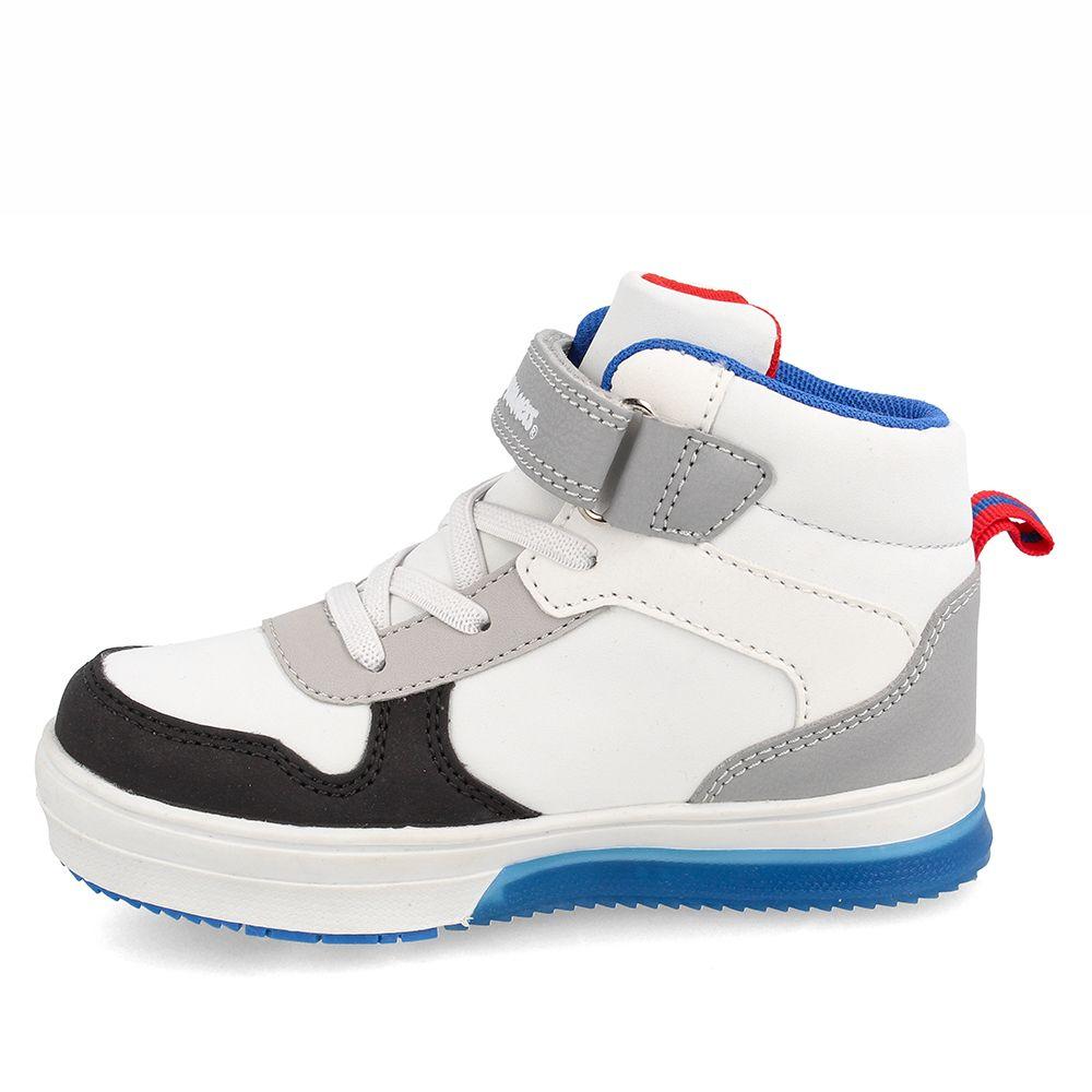 Zapatilla Niño Bubblegummers Luces Neon Blanco-Gris-4
