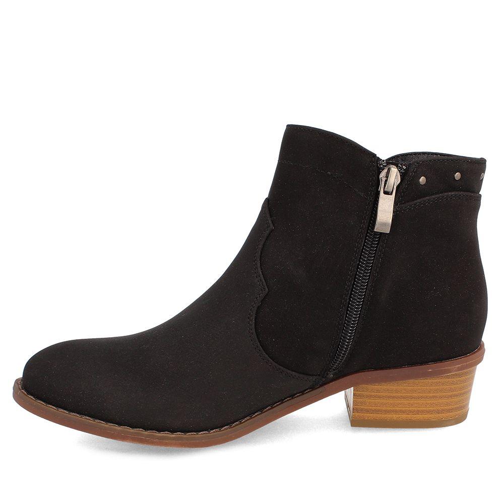 BOTÍN TEXANO MUJER BATA REAL NEGRO-4