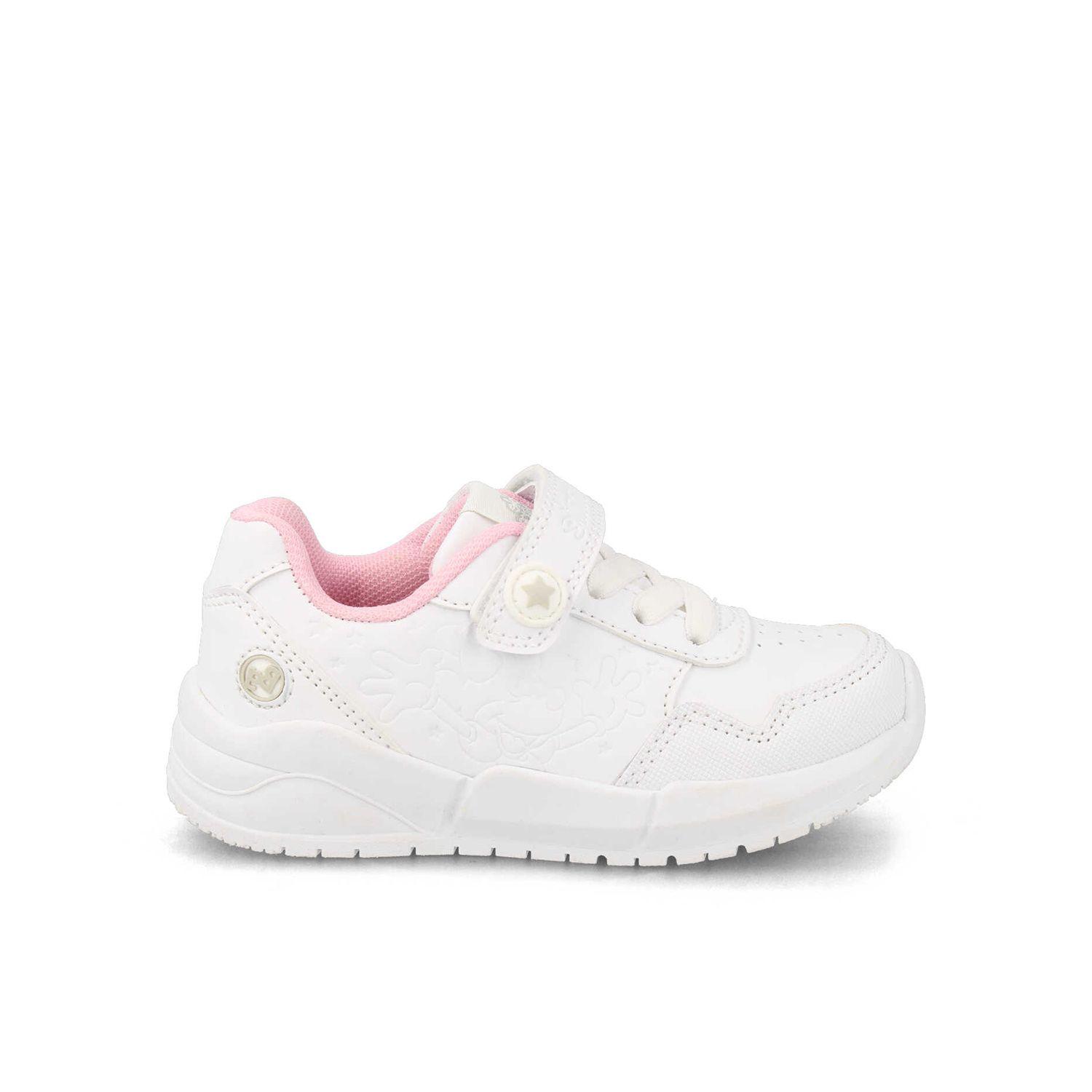 Zapatilla Escolar Niña Bubblegummers Minnie Blanco-Rosado-0
