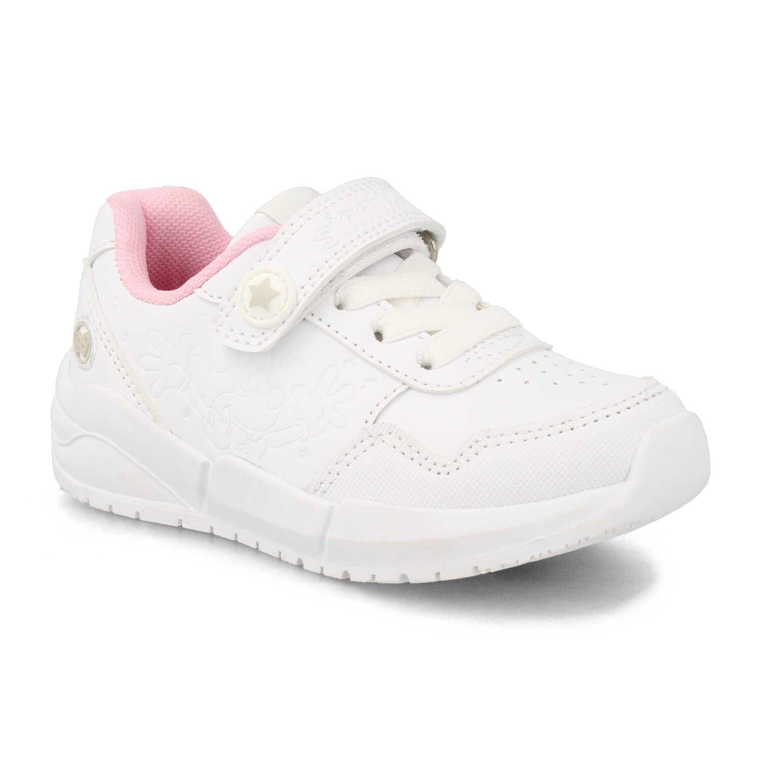 Zapatilla Escolar Niña Bubblegummers Minnie Blanco-Rosado-1