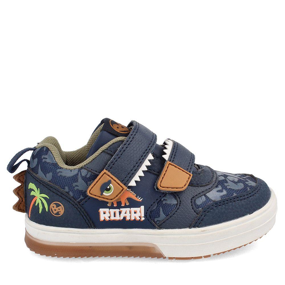 Zapatilla Niño Luces Bubblegummers Neon Azul Marino-4