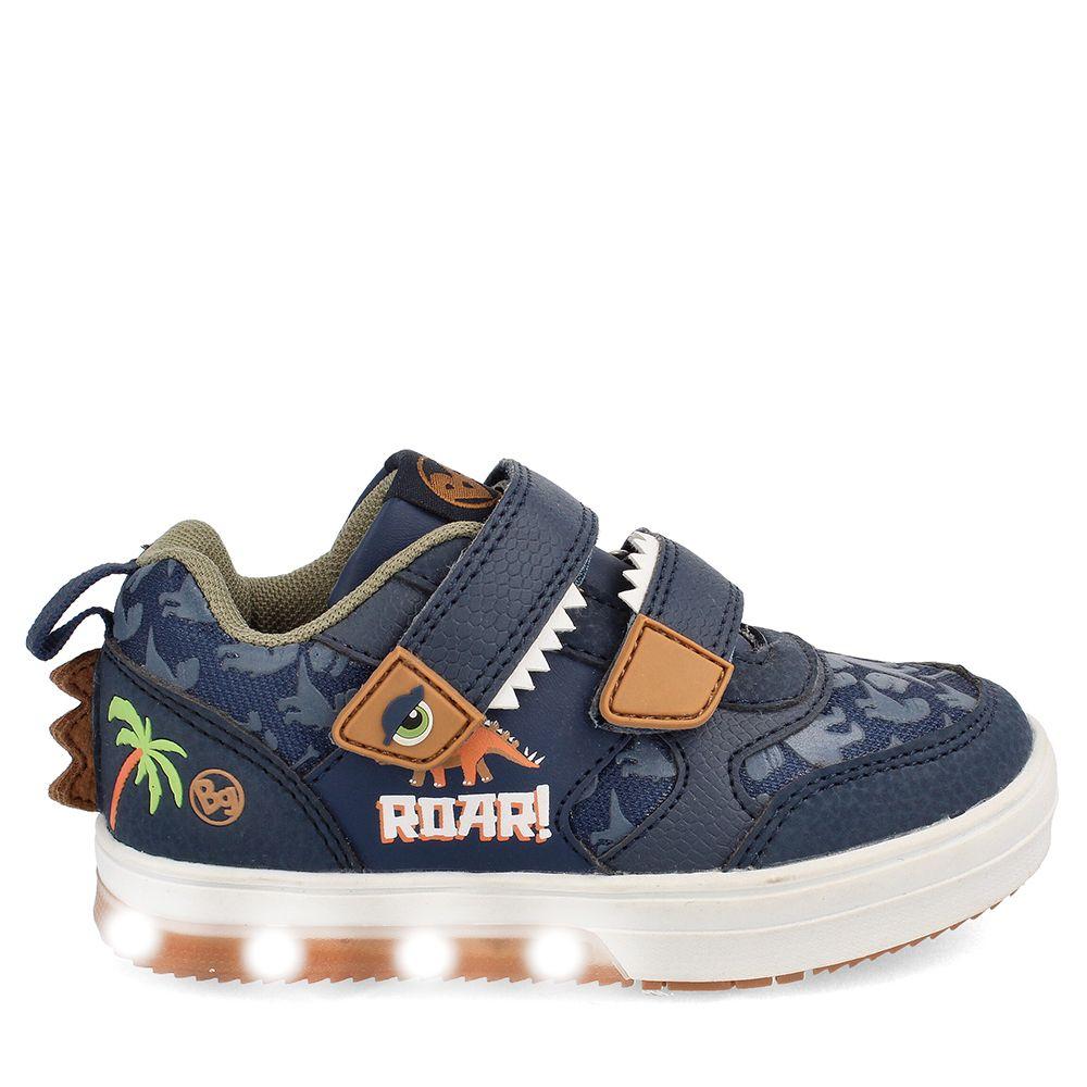 Zapatilla Niño Luces Bubblegummers Neon Azul Marino-7