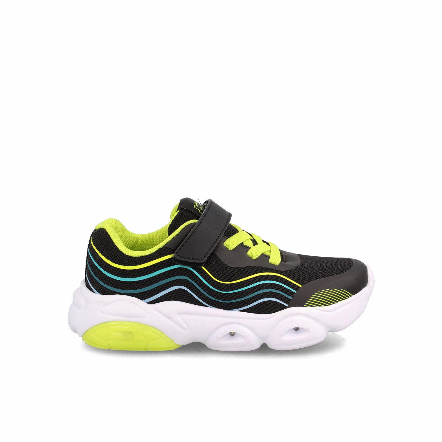 Zapatilla Niño Bubblegummers Dakota Negro - Verde Lima-0