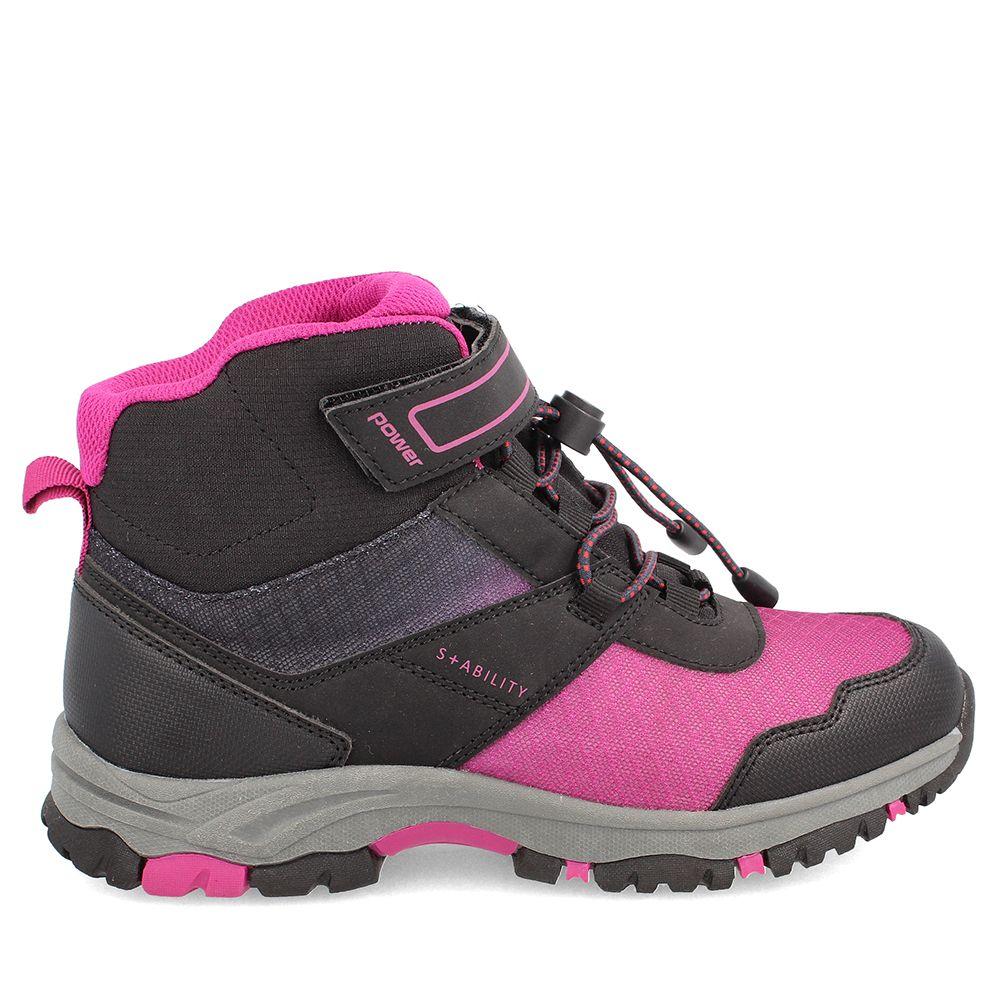 BOTÍN NIÑA POWER GLISSADE PYRUS NEGRO - ROSA 30-33-4