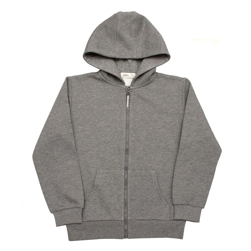 Poleron Niño Bubblegummers Pancho Gris Mezcla-0