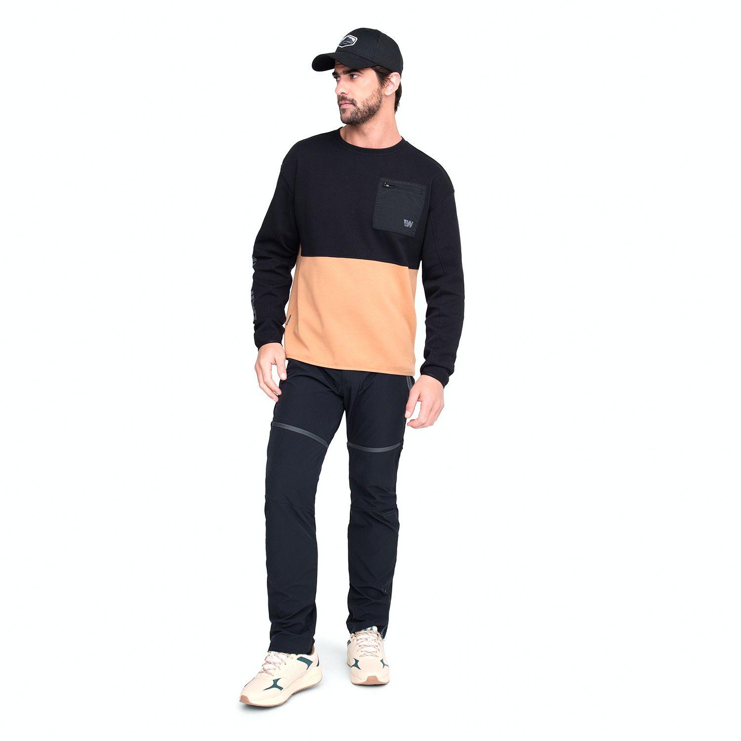 Polerón Hombre Weinbrenner Konda Negro-Mostaza-3