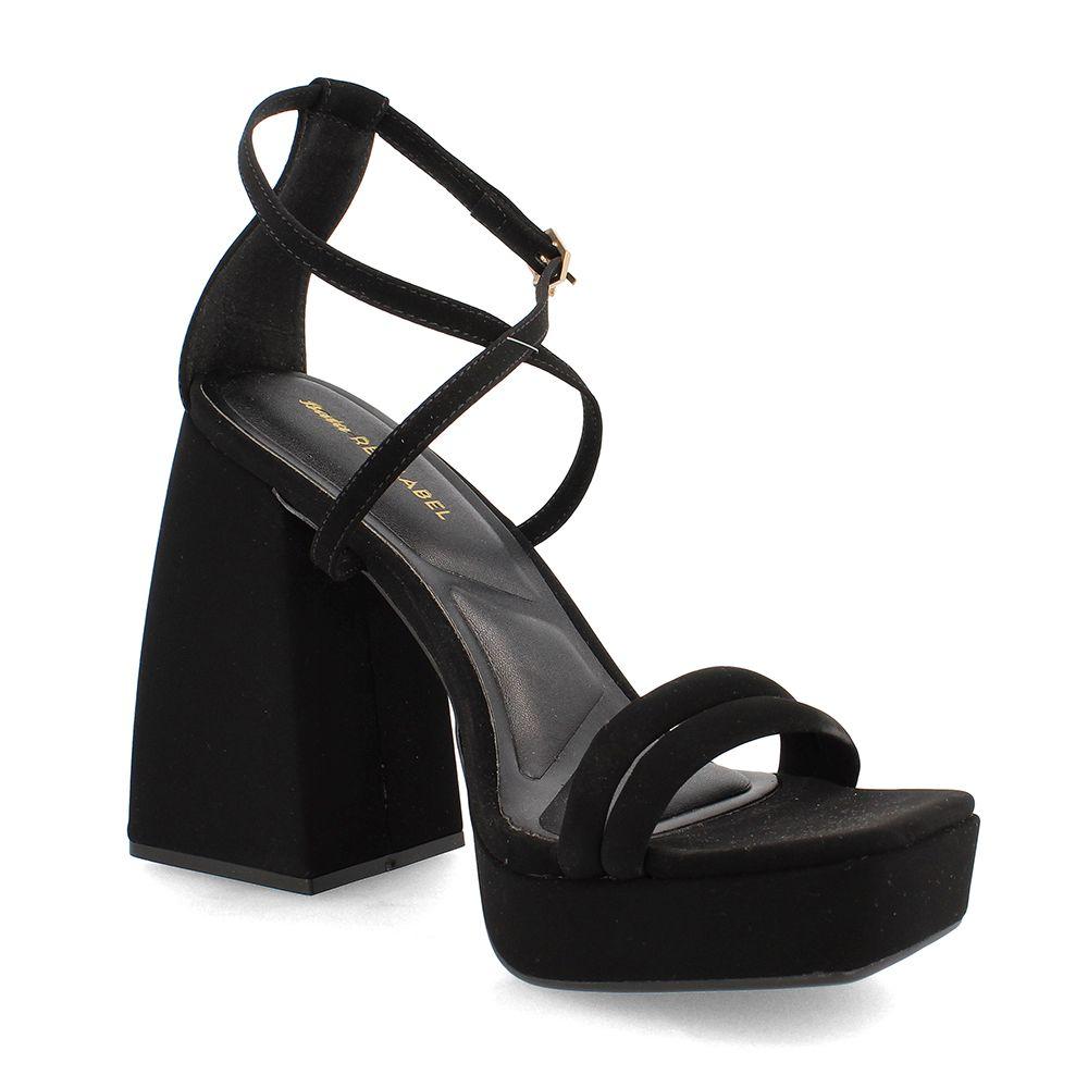 SANDALIA MUJER BATA ROSA NEGRO-0