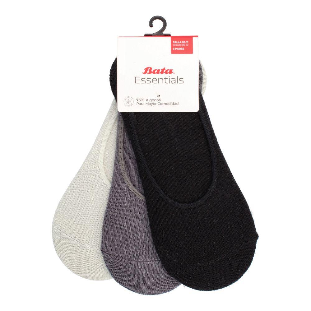 Calcetines Mujer Bata Tripack Ns Basic Gris-0