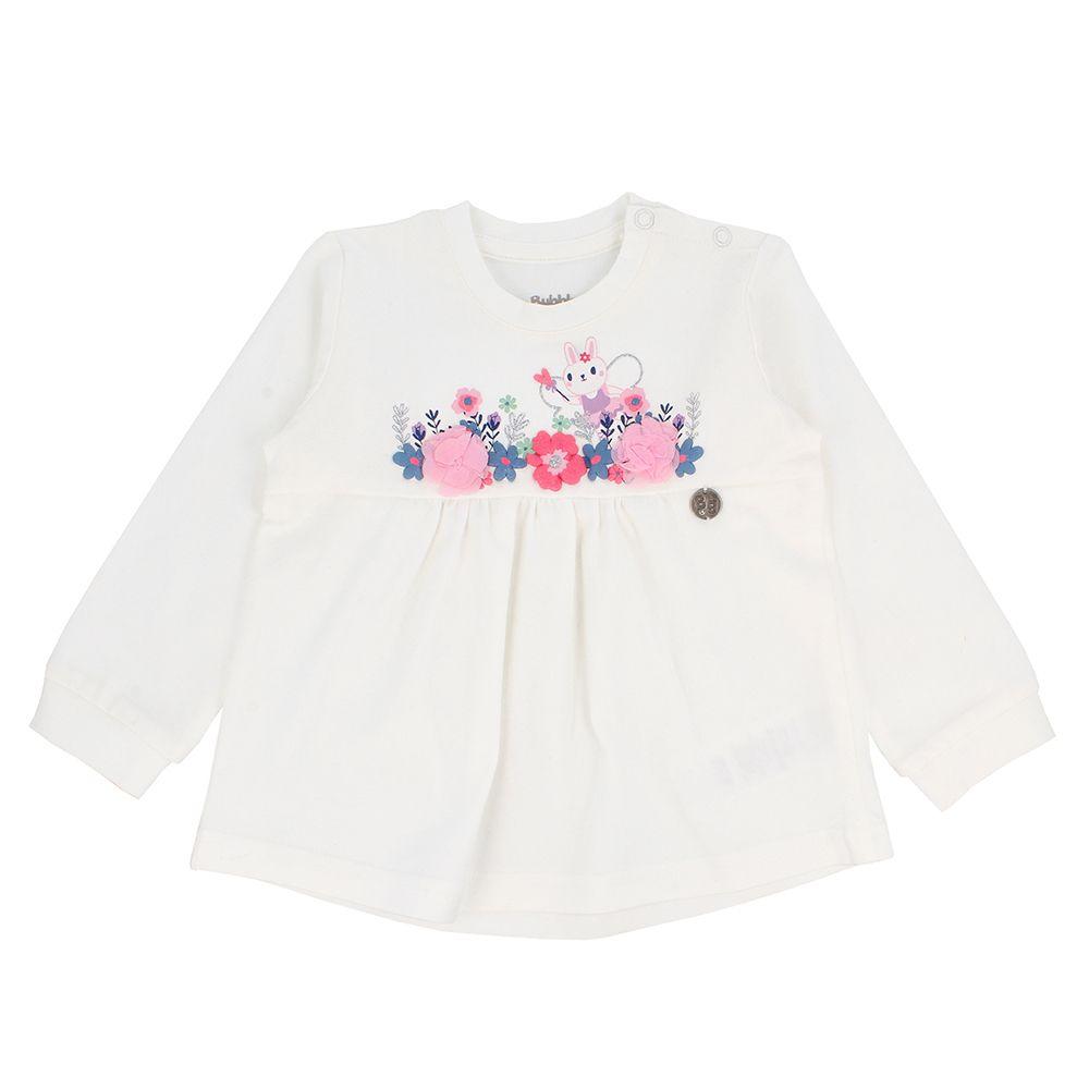 Polera Manga Larga Niña Bubblegummers Blanca Crema-0