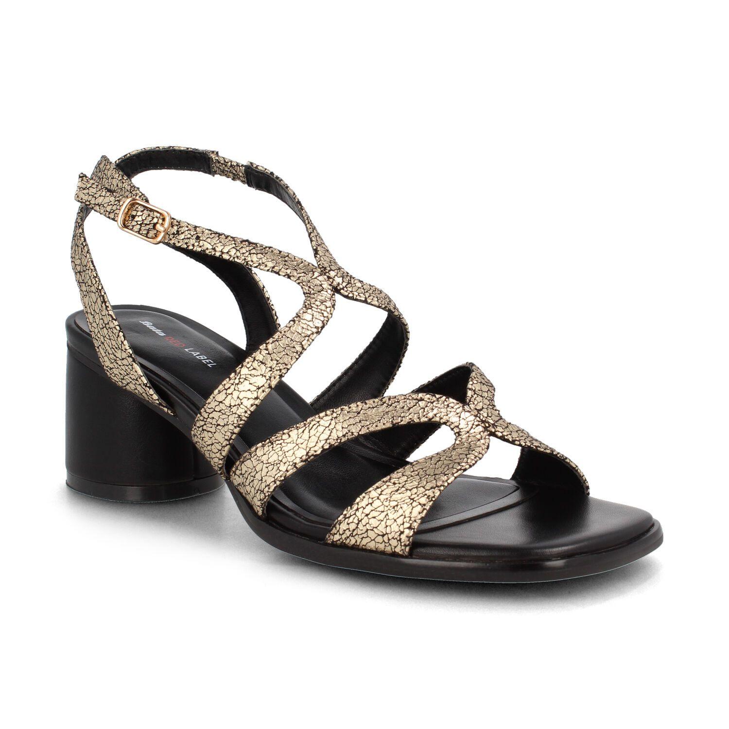 Sandalia Mujer Bata Gentian Dorado-1