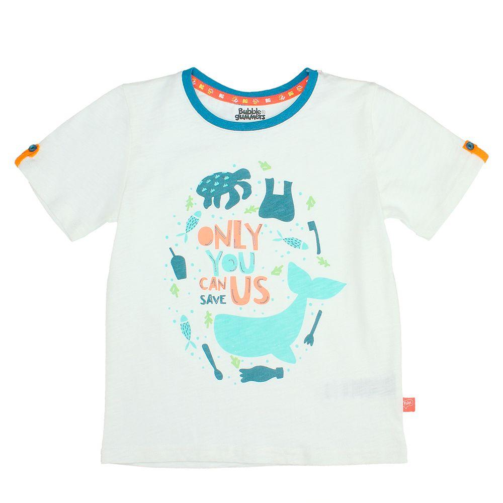 POLERA NIÑO BUBBLEGUMMERS ELEVATED NATURE BLANCO OCEANO-0