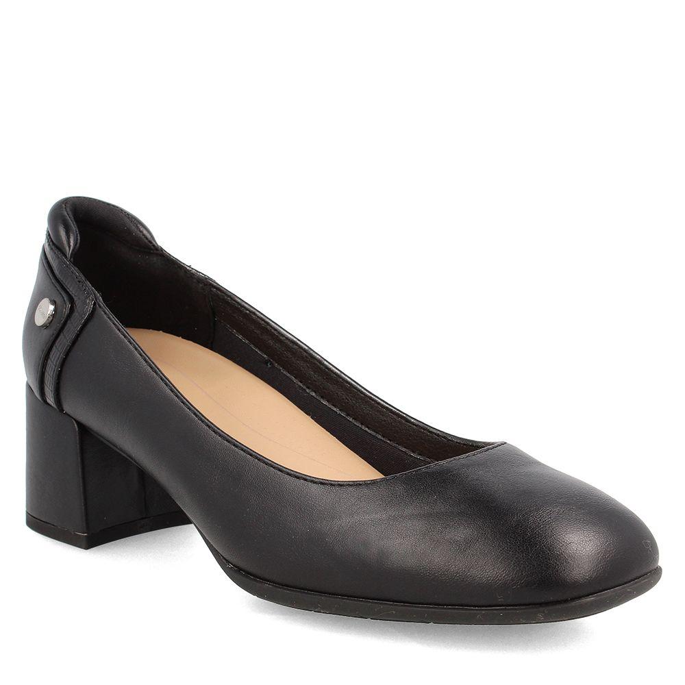 Zapato Taco Mujer Bata Comfit Floral Negro-1