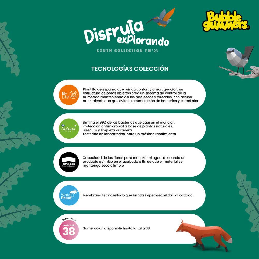 BOTÍN NIÑO BUBBLEGUMMERS CROM NEGRO - VERDE 34-38-7