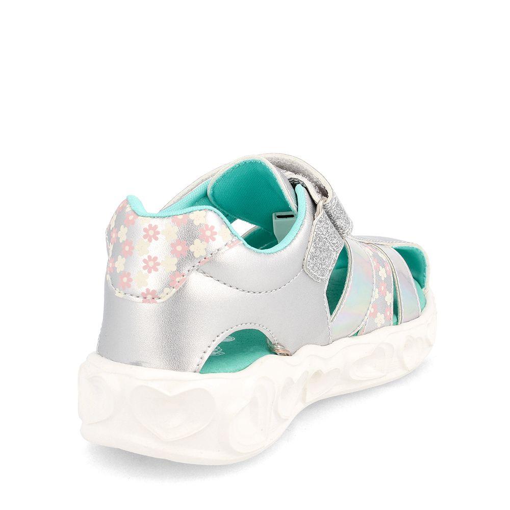 SANDALIA BUBBLEGUMMERS NIÑA HEART LITE PLATA 26 - 29-3