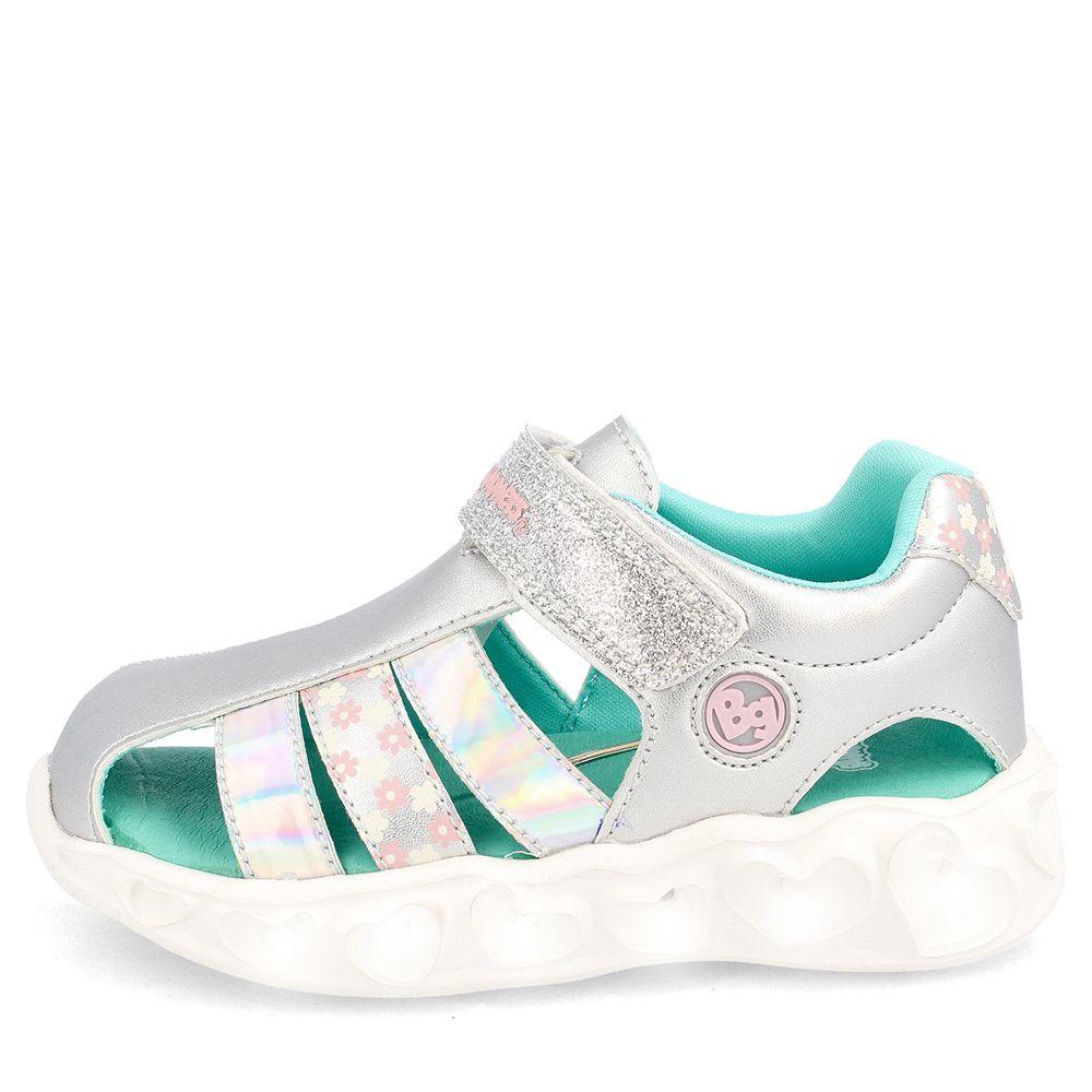 SANDALIA BUBBLEGUMMERS NIÑA HEART LITE PLATA 26 - 29-7