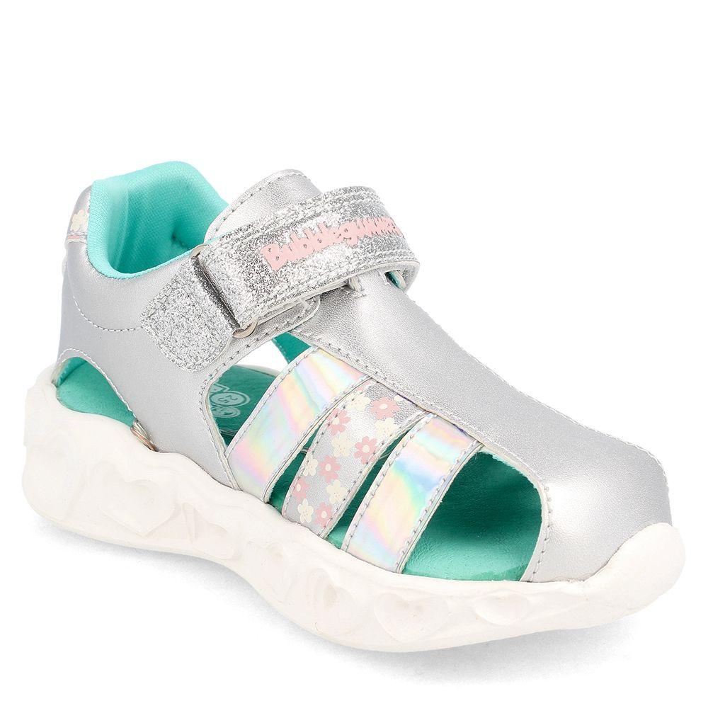 SANDALIA BUBBLEGUMMERS NIÑA HEART LITE PLATA 26 - 29-1