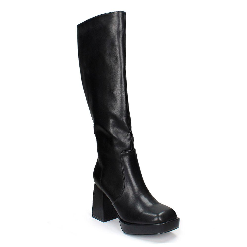 BOTA TACO MUJER BATA RED LABEL LEADER SHOES NEGRO-1