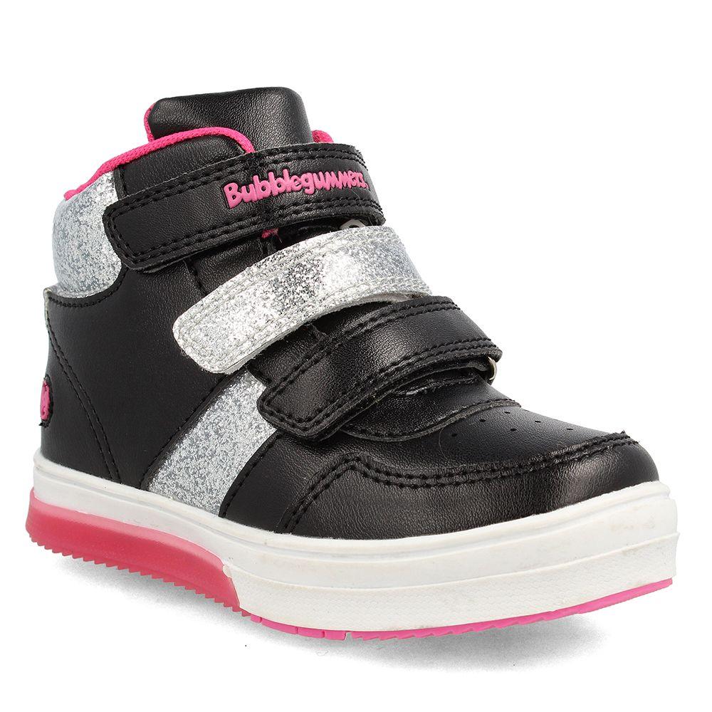 Botín Niña Luces Bubblegummers Neon Negro-1