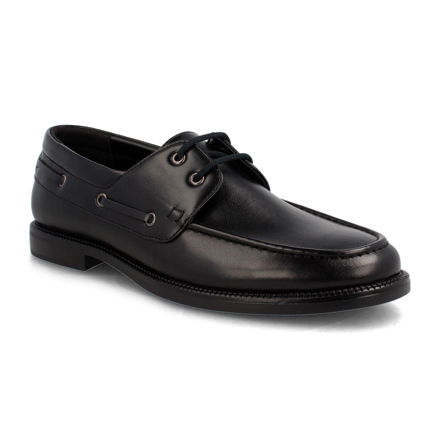 Mocasín Hombre Bata Madrid Cordones Negro-1