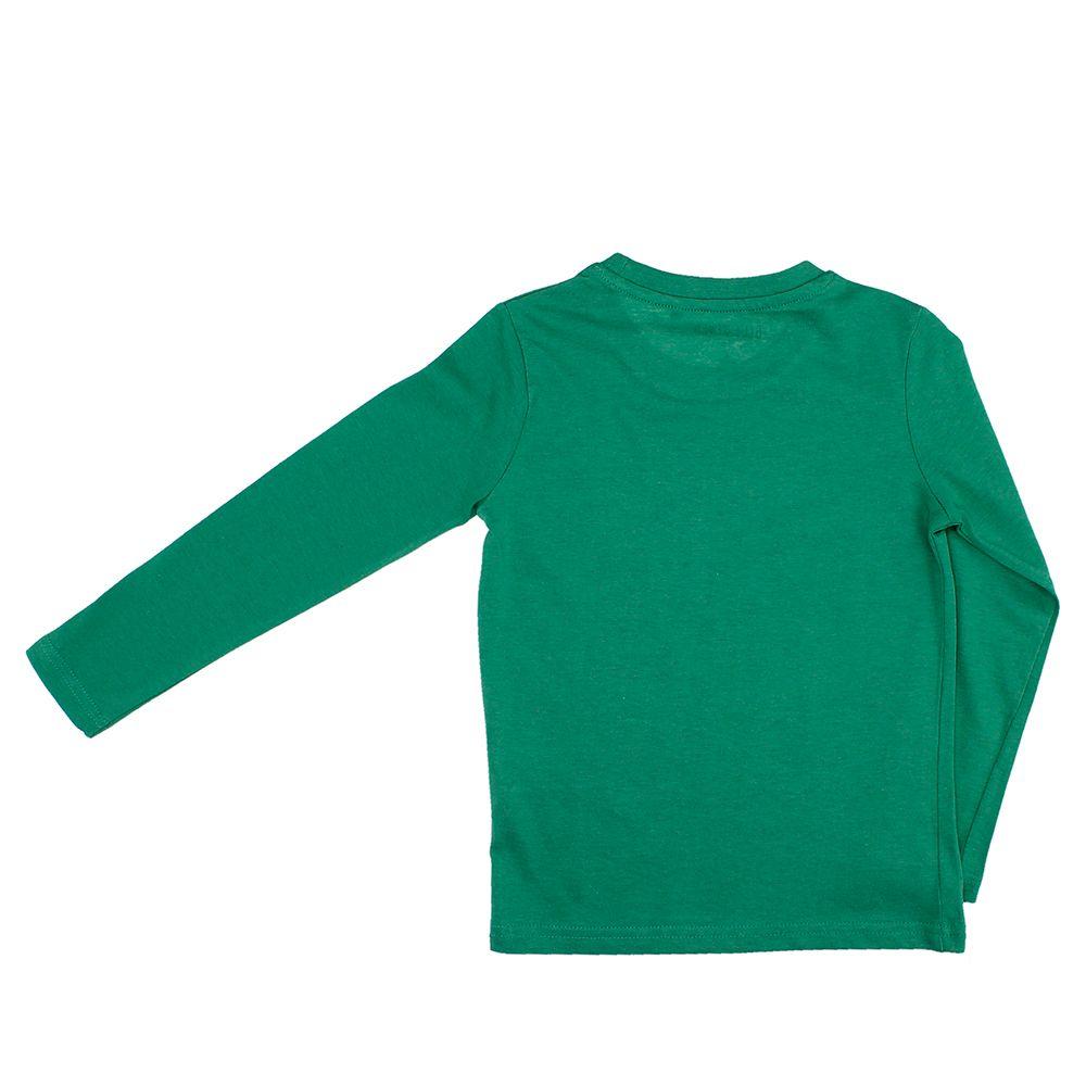 POLERA MANGA LARGA NIÑO BUBBLEGUMMERS DINOS VERDE-1