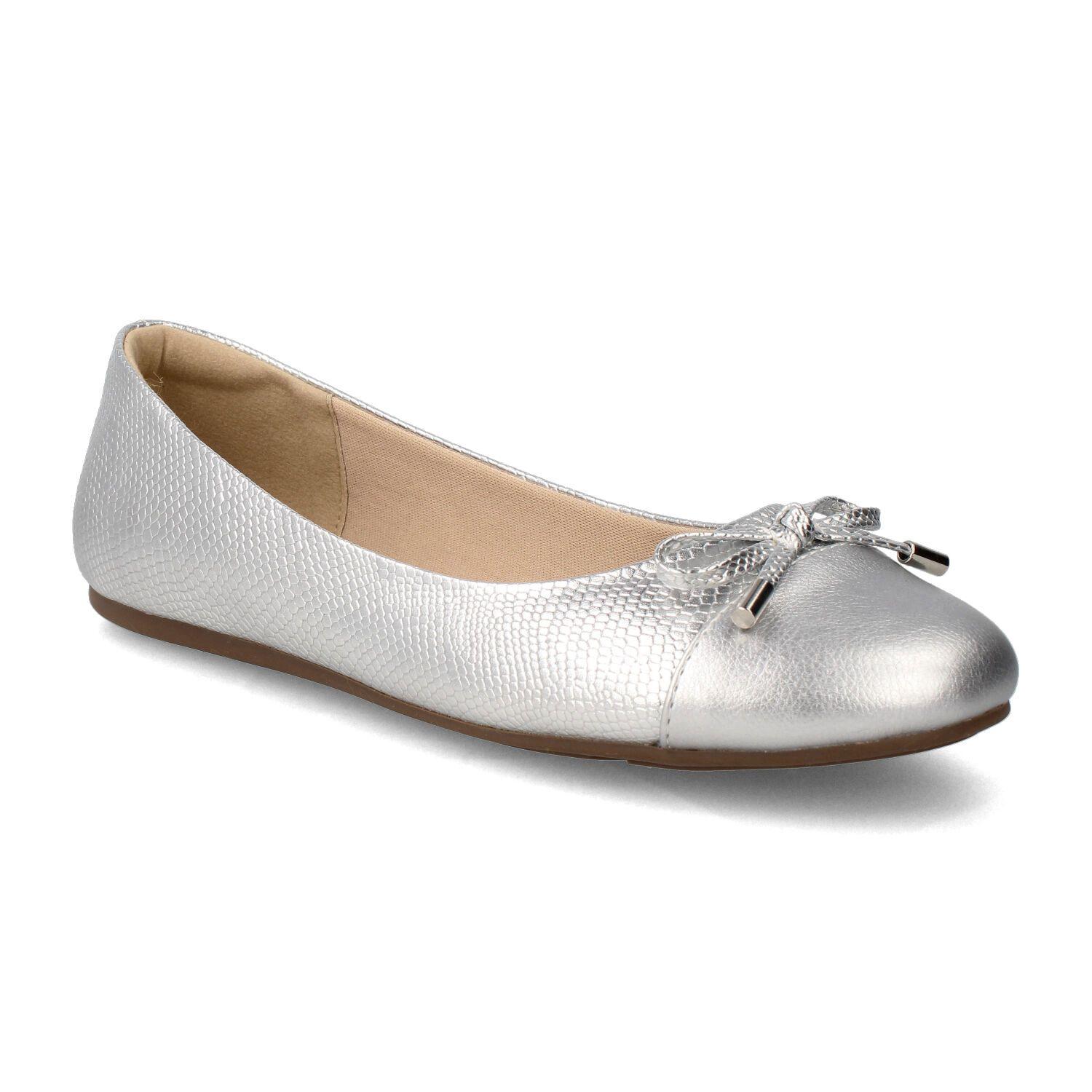 Ballerina Mujer Bata Delhi Plateado-1