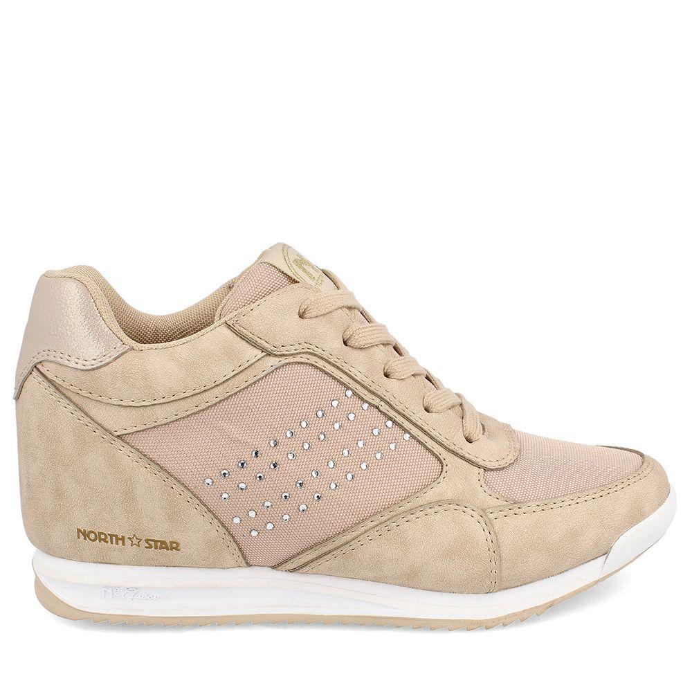 ZAPATILLA MUJER NORTH STAR HIGH PETRONAS BEIGE-4