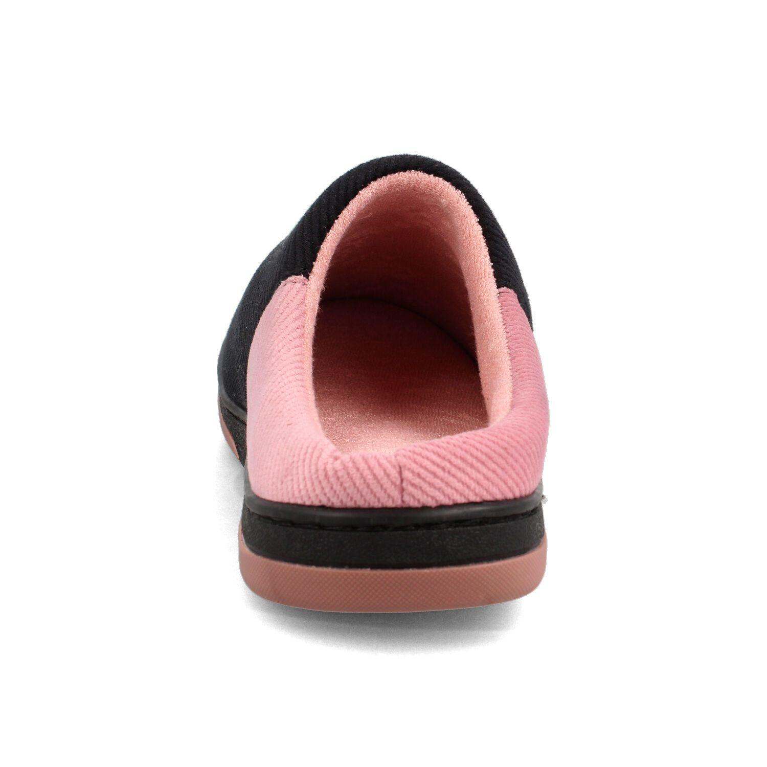 Pantuflas Mujer Bata Shibuya Negro - Rosado-2