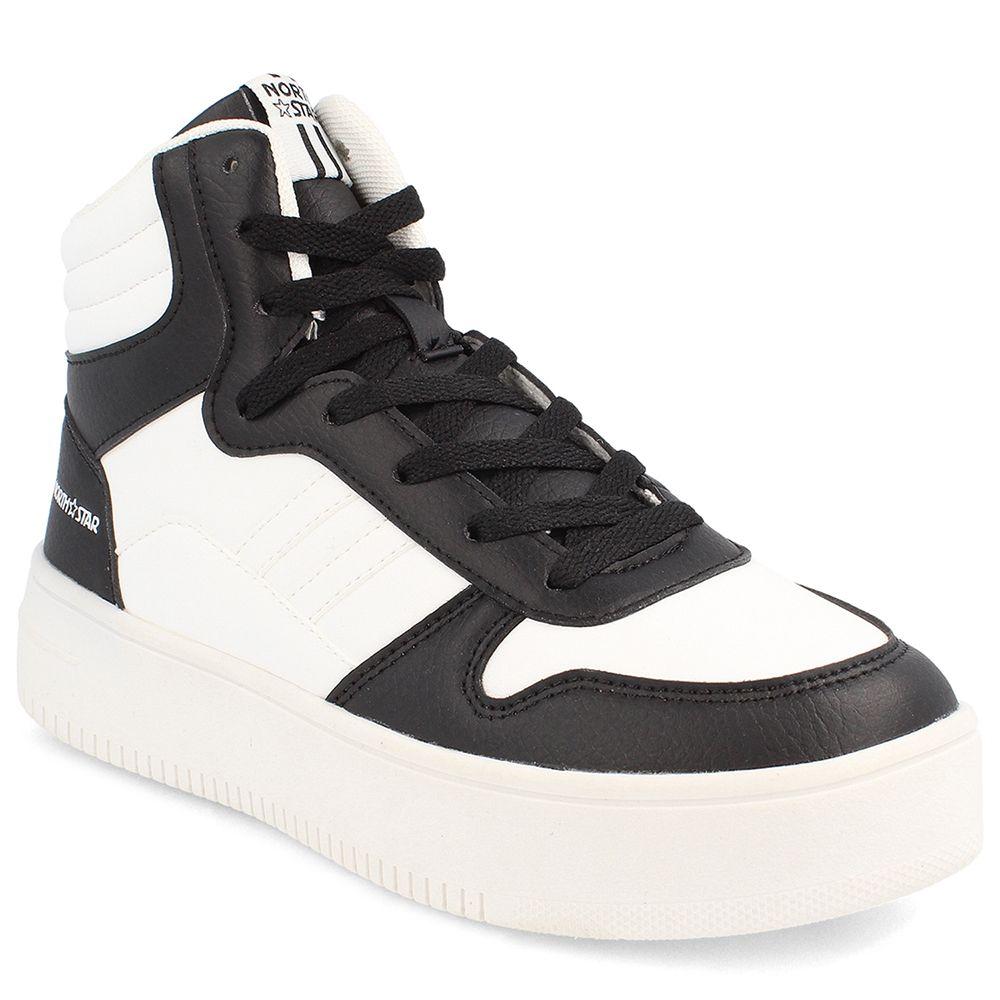 ZAPATILLA CAÑA ALTA MUJER NORTH STAR DAVE NEGRO-0