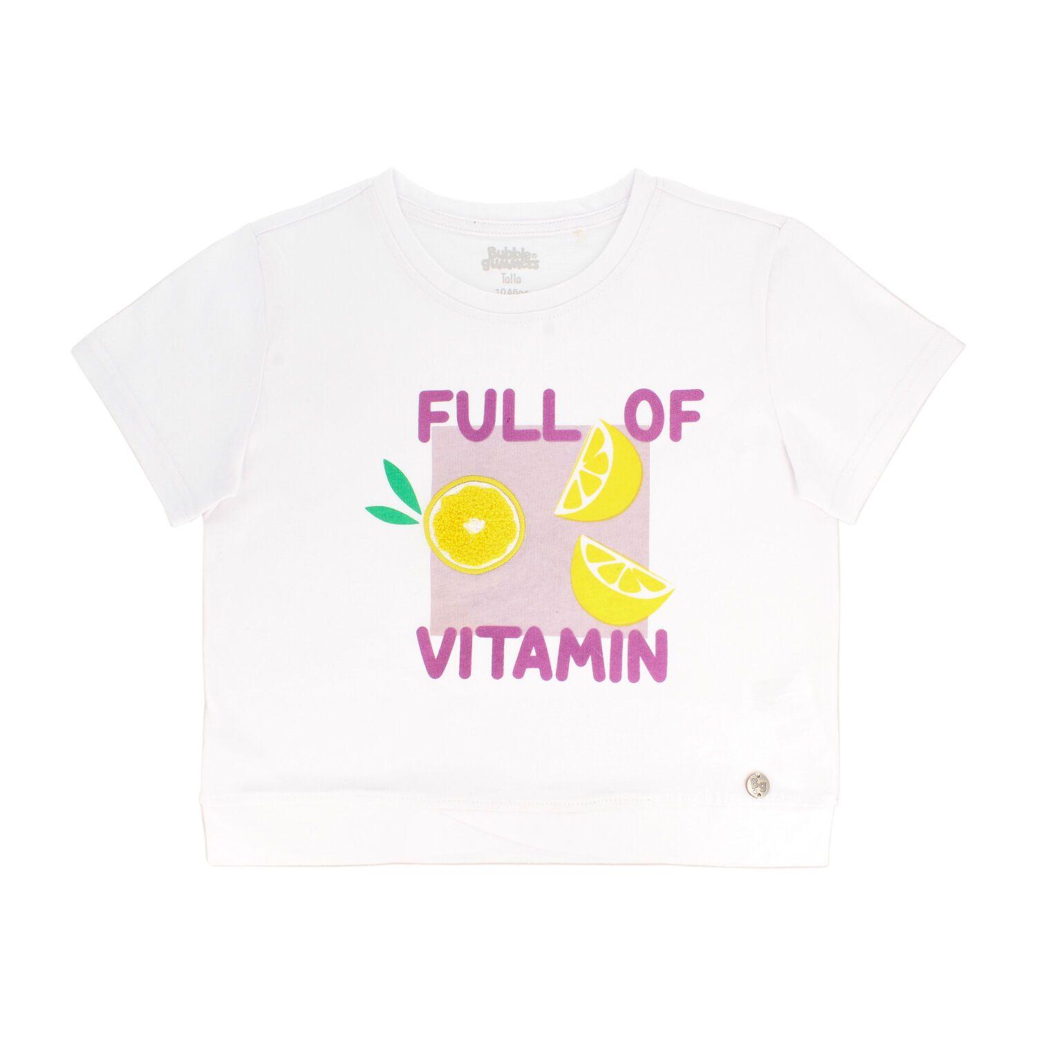 Polera Manga Corta Niña Bubblegummers Alheli Blanco Teens-0