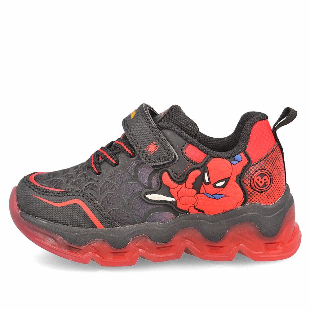 Zapatilla Niño Bubblegummers Luces Spiderman Marvel Negro-Rojo-1