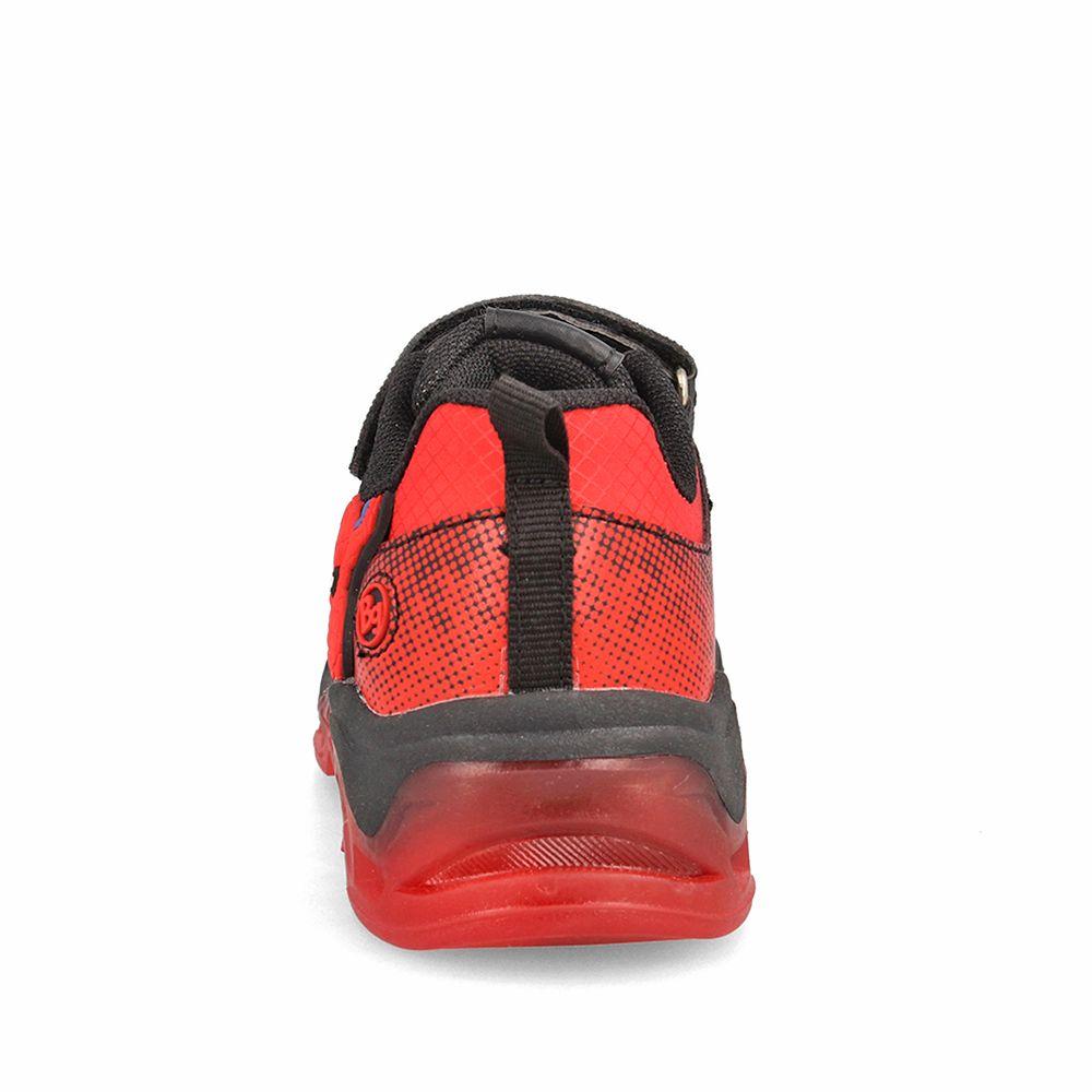 Zapatilla Niño Bubblegummers Luces Spiderman Marvel Negro-Rojo-2