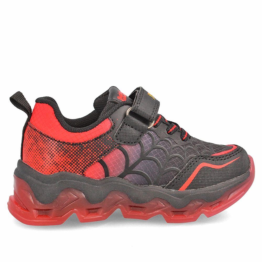 Zapatilla Niño Bubblegummers Luces Spiderman Marvel Negro-Rojo-4