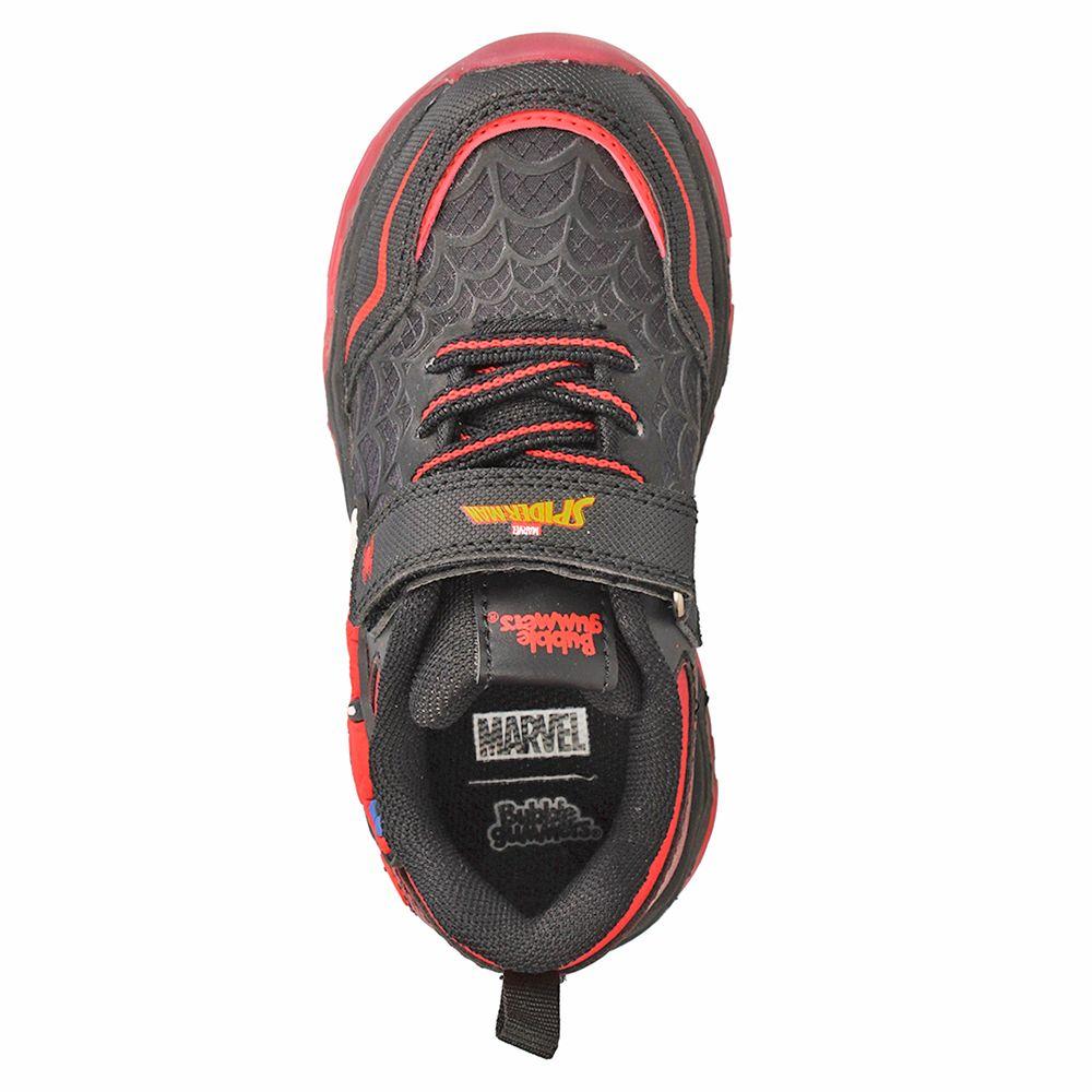 Zapatilla Niño Bubblegummers Luces Spiderman Marvel Negro-Rojo-5