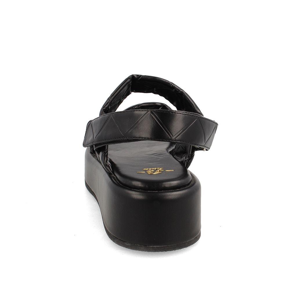 Sandalia Mujer Bata Crystal Negro Broche-2