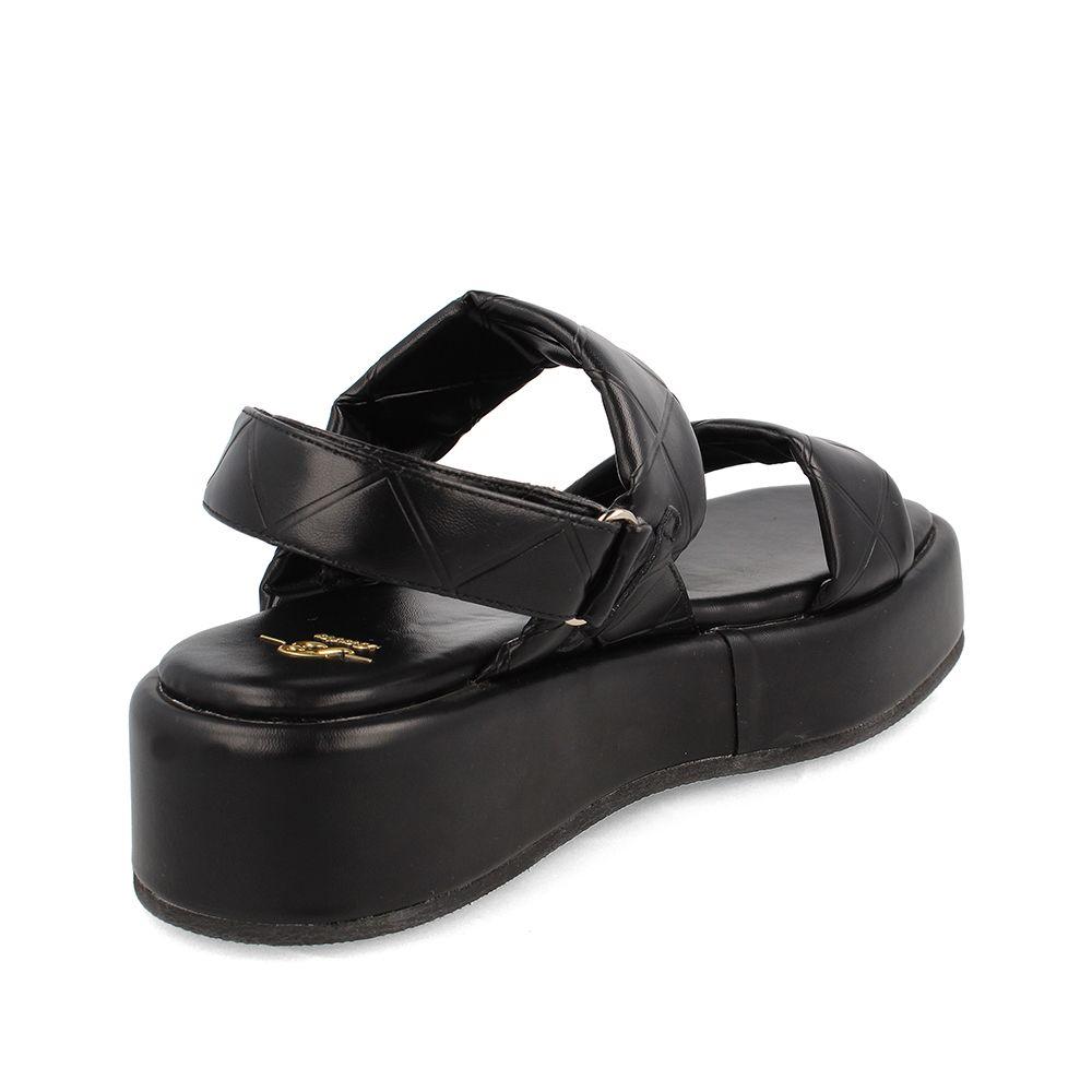 Sandalia Mujer Bata Crystal Negro Broche-3