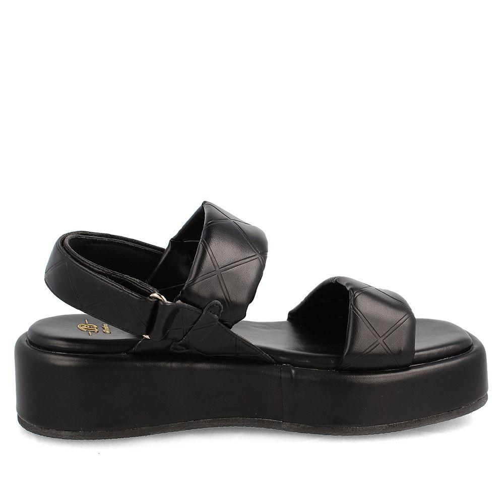 Sandalia Mujer Bata Crystal Negro Broche-4