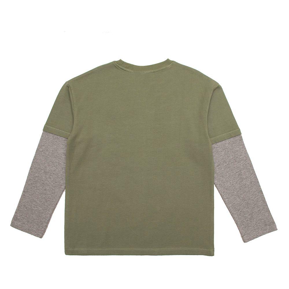 Polera Manga Larga Niño Bubblegummers Lucas Verde Aceite-1
