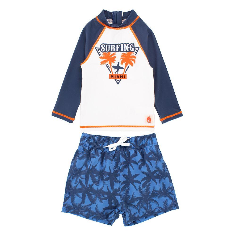 Traje De Baño Niño Bubblegummers Lotus Azúl-0
