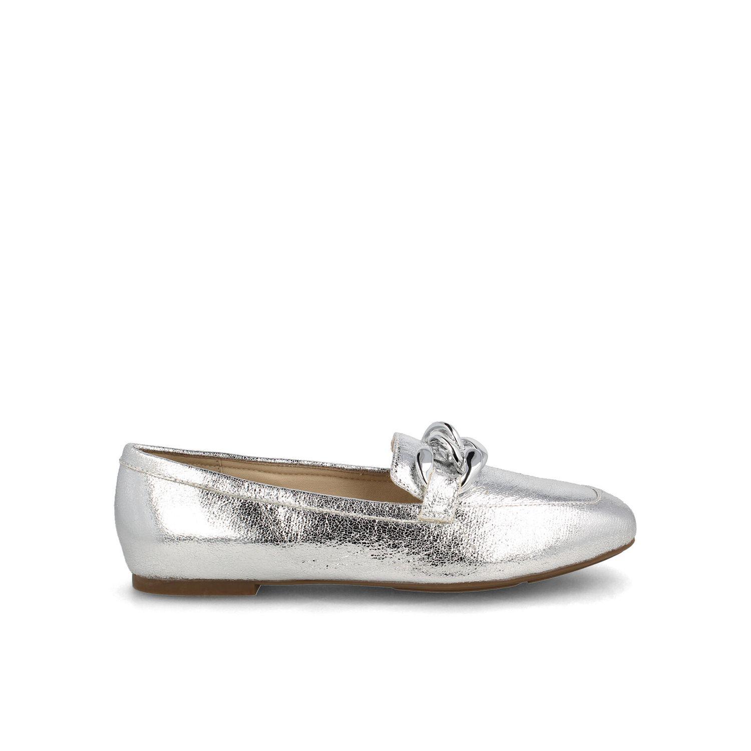 Ballerina Mujer Bata London Plateado-0