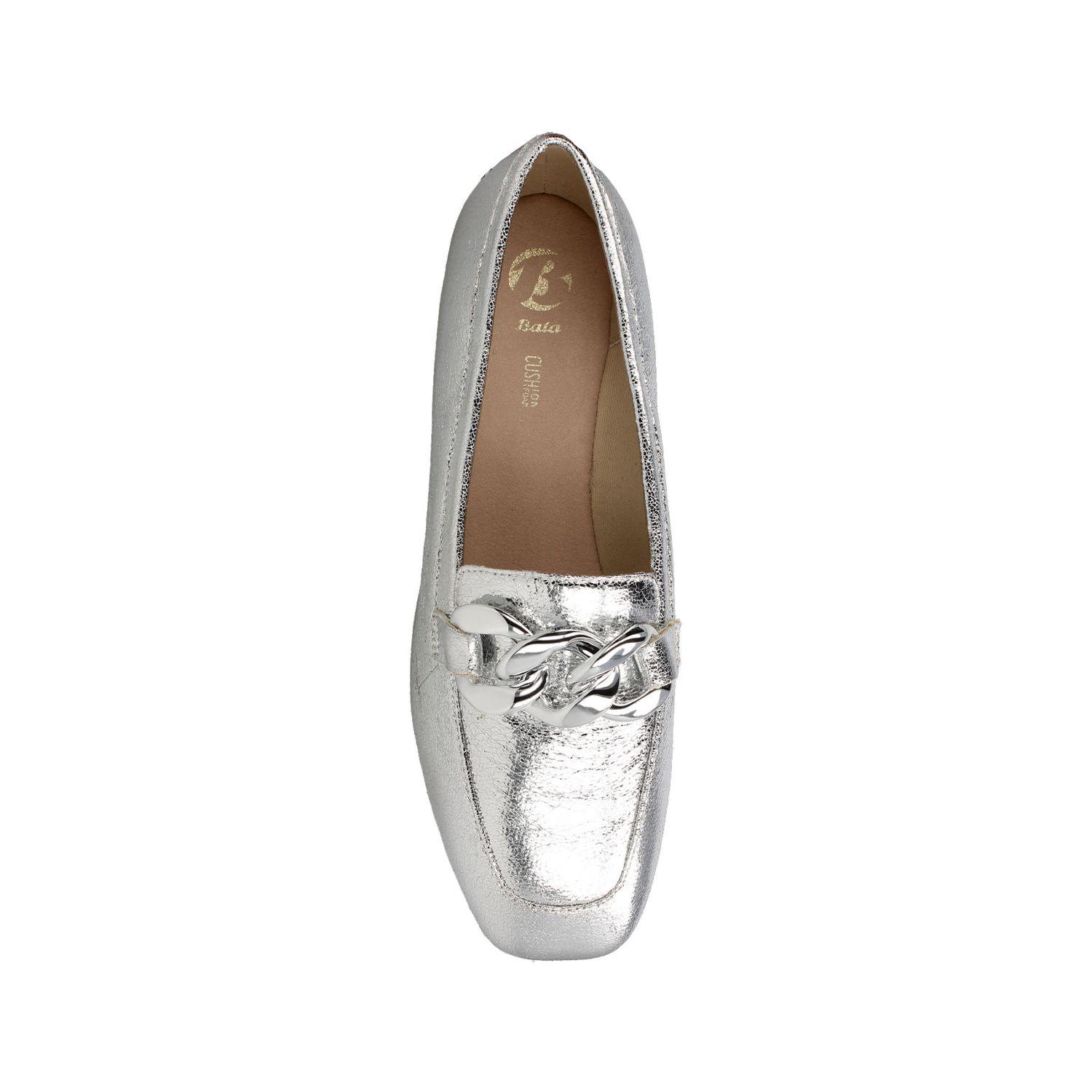 Ballerina Mujer Bata London Plateado-3