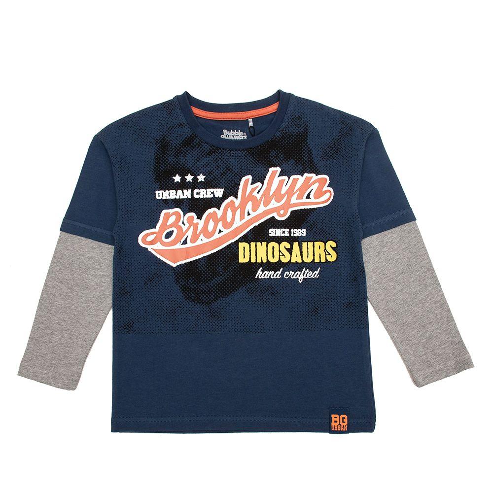 Polera Manga Larga Niño Bubblegummers Ignacio Azul-0